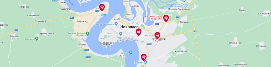Сертификация автомобиля Николаев испытательные лаборатории Центр-Авто карта