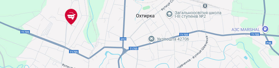 Сертифікація авто Охтирка випробувальні лабораторії Центр-Авто карта