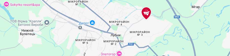 Сертифікація авто Лубни випробувальні лабораторії Центр-Авто карта