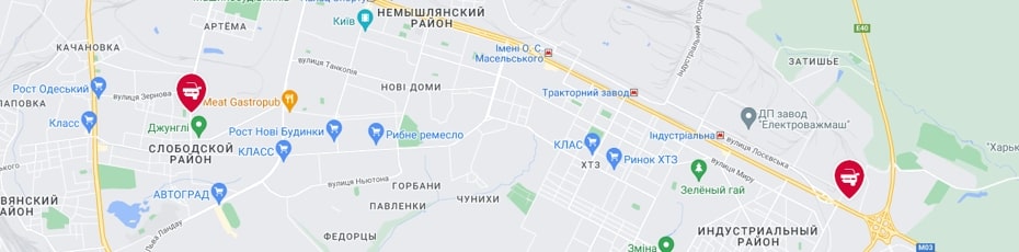 Техосмотр Харьков испытательные лаборатории Центр-Авто карта